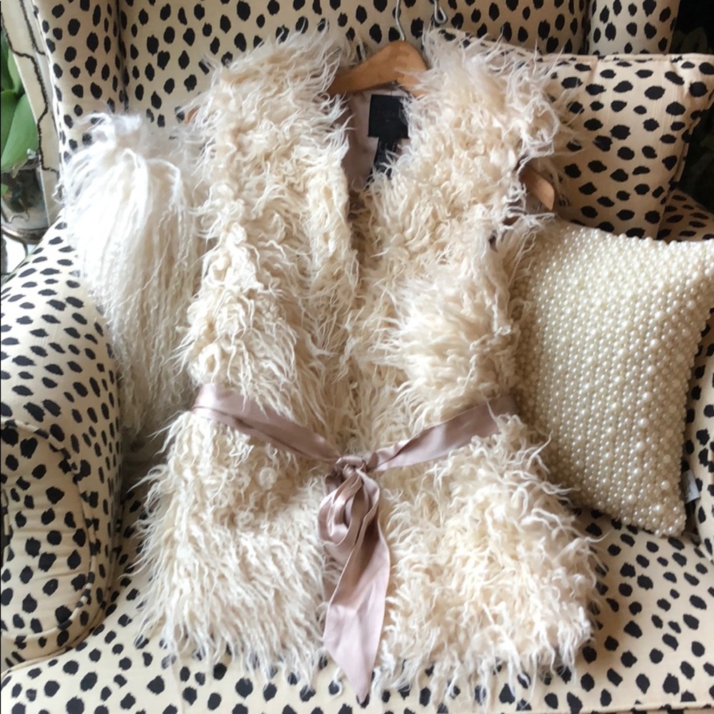 J Crew faux alpaca fur vest nwot size small
